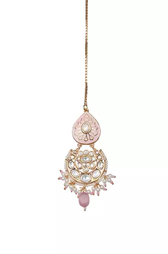 Pink kundan choker set