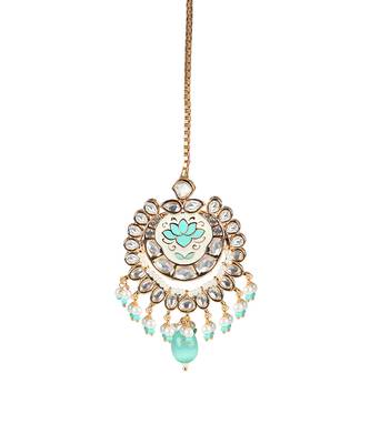 Mint green meenakari kundan choker set 1