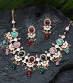 Multicolor kundan choker set