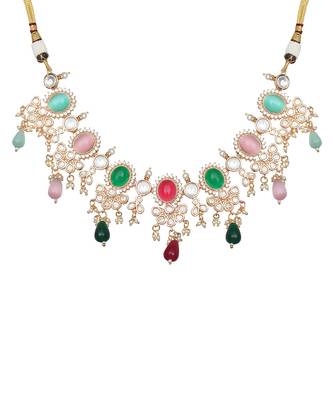 Multicolor kundan choker set 2