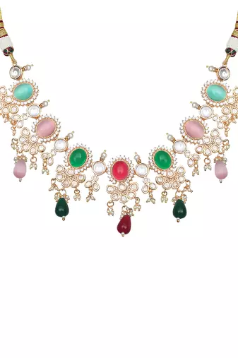 Multicolor kundan choker set