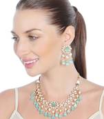Mint kundan choker set