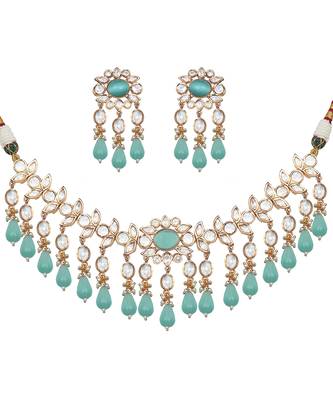 Mint kundan choker set 3