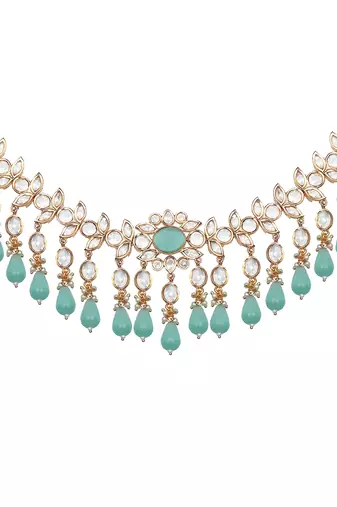 Mint kundan choker set