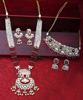 Red kundan choker & mala set 1