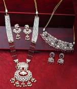 Red kundan choker & mala set