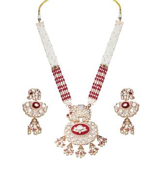 Red kundan choker & mala set 2