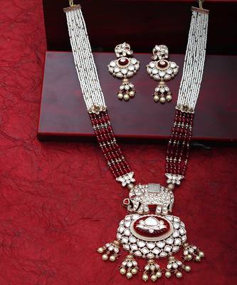 Red kundan choker & mala set 4