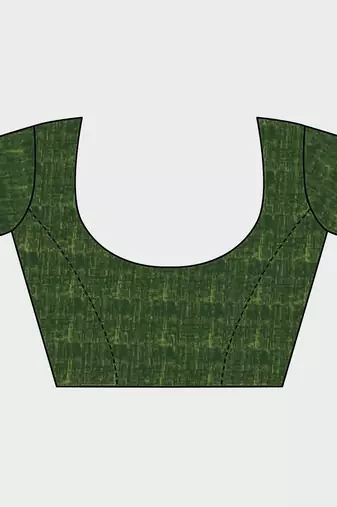 Bottle Green Organza Faux Kanjeevaram Woven Saree Without Blouse