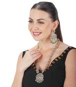 Green kundan polki mala set