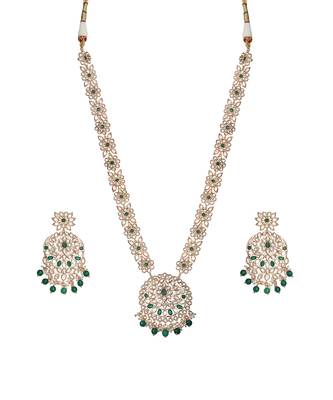 Green kundan polki mala set 2