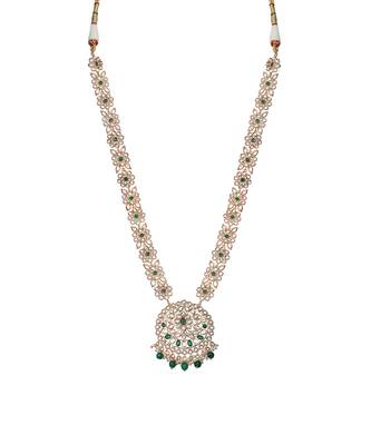 Green kundan polki mala set 3