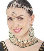 Green kundan polki choker set
