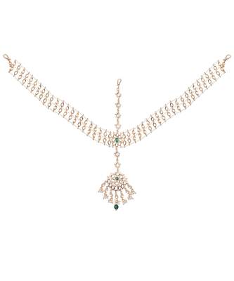 Green kundan polki choker set 3