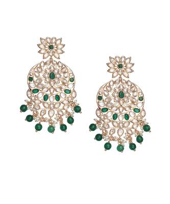 Green kundan polki choker set 4
