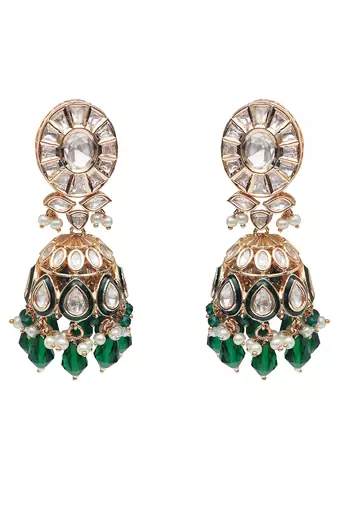 Green kundan polki choker set