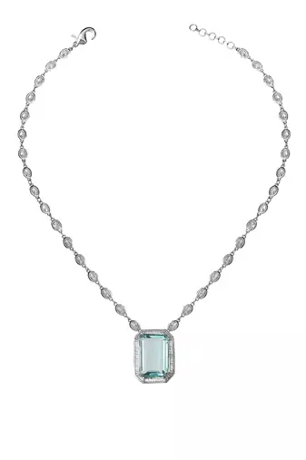 Aqua kundan necklace