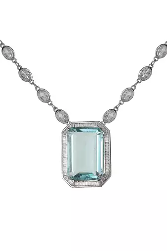 Aqua kundan necklace