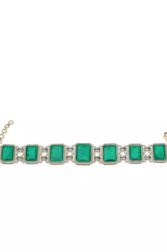 Emerald green doublet choker set