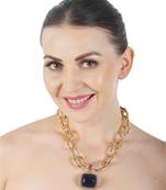 Blue kundan necklace