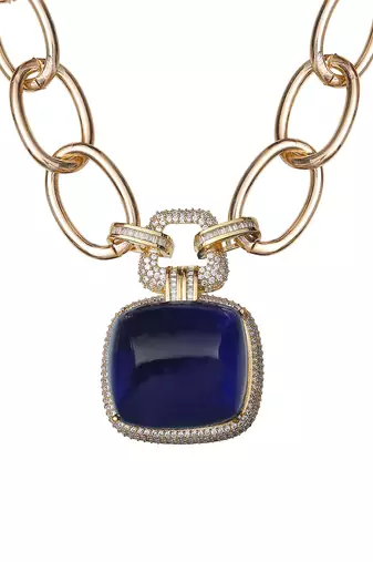 Blue kundan necklace