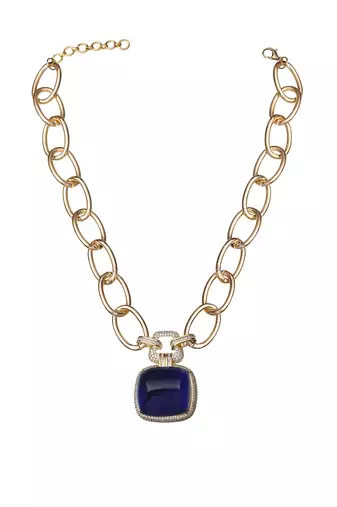 Blue kundan necklace