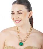 Green kundan necklace