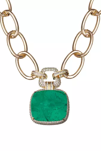 Green kundan necklace