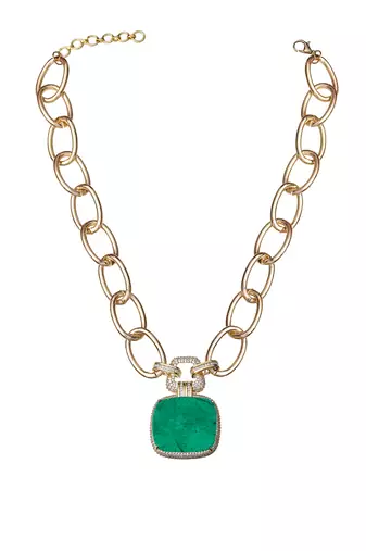 Green kundan necklace