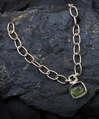 Yellow kundan necklace 2