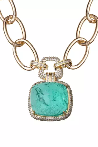 Green kundan necklace