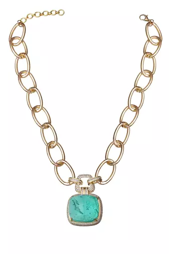 Green kundan necklace
