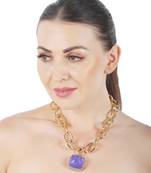 Purple kundan necklace