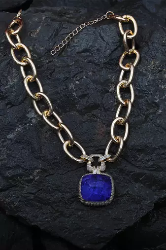 Purple kundan necklace