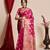 Kimisha women's rani organza kanjeevaram woven saree with unstitched blouse piece