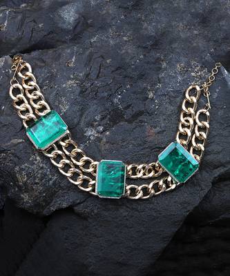 Green kundan choker necklace 3