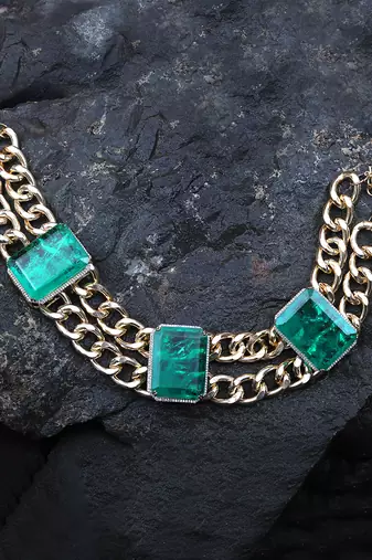 Green kundan choker necklace