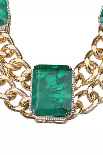 Green kundan choker necklace