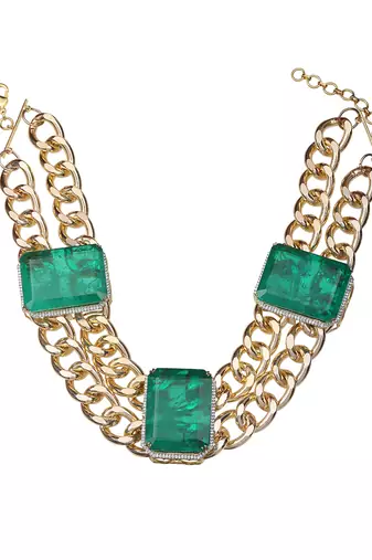Green kundan choker necklace