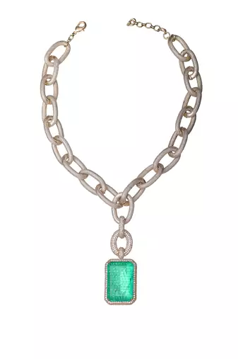 Green kundan necklace