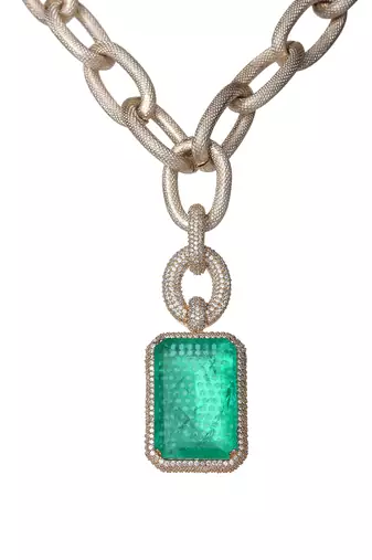 Green kundan necklace
