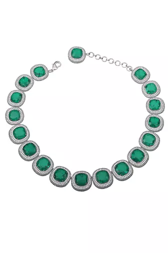 Green kundan choker set
