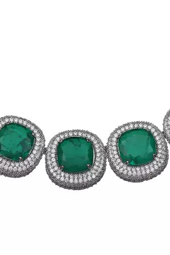 Green kundan choker set