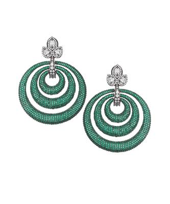 Green kundan dangler earrings 4