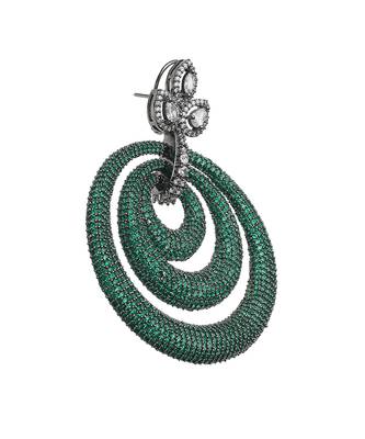 Green kundan dangler earrings 5
