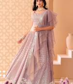 Fabulous Pink Embroidered Georgette Reception Wear Lehenga Choli