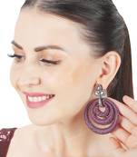 Pink kundan dangler earrings