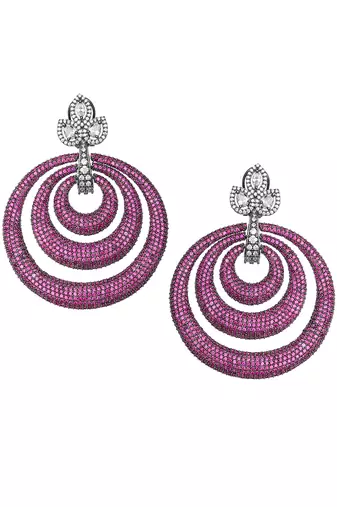 Pink kundan dangler earrings