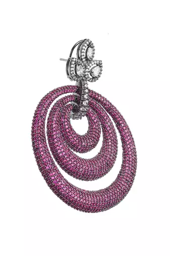 Pink kundan dangler earrings