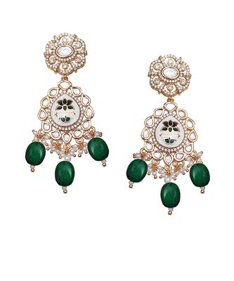 Emerald green meenakari kundan choker set 4